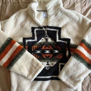 Urban Outfitters Cream Fleece Jacket